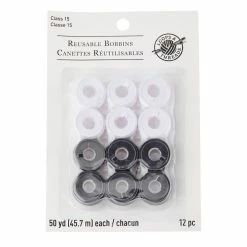 Deals ✔️ Loops & Threads™ Reusable Bobbins, Black & White ⭐
