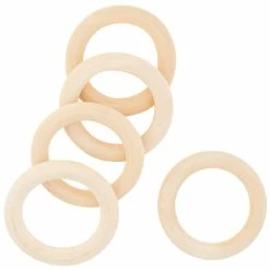 Best Sale ❤️ Loops & Threads® Wood Cabone Rings, 5ct. 🎁