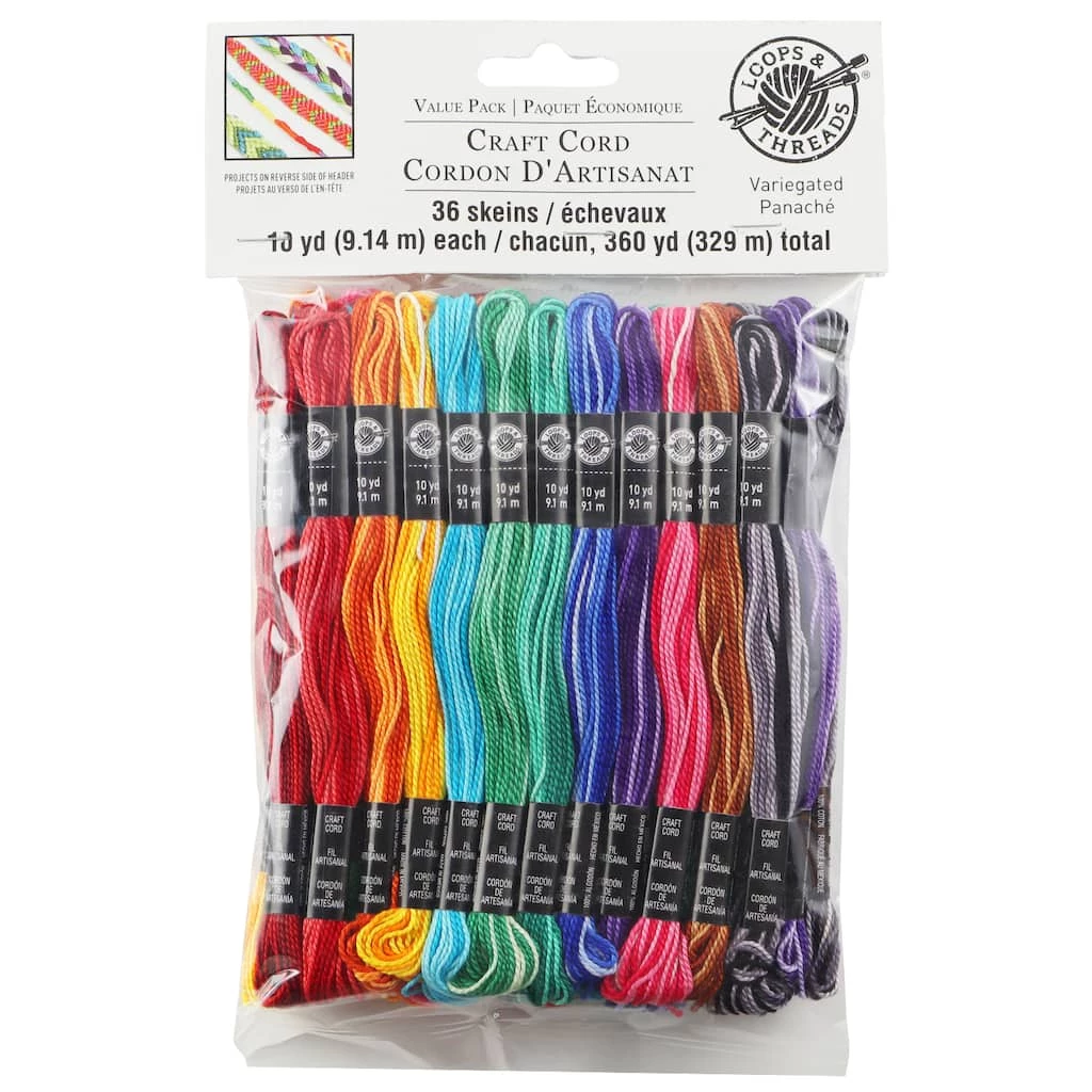 Promo π 12 Packs: 36 ct. (432 total) Variegated Craft Cord by Loops & Threads™ π - Image 2