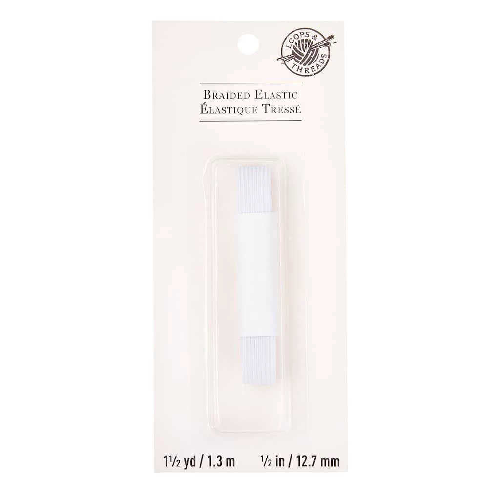 Wholesale ✔️ 1/2" White Braided Elastic by Loops & Threads™ ✔️ - Image 3