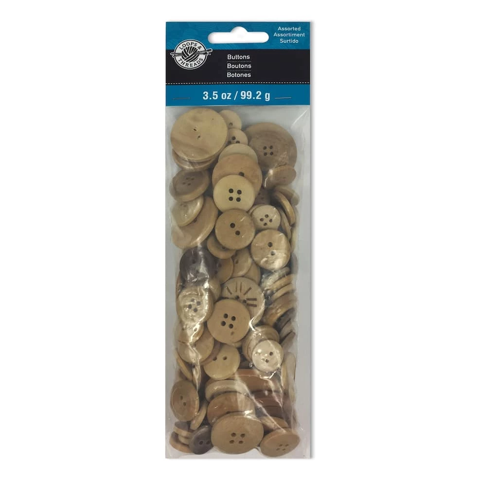 Top 10 🥰 12 Pack: Light Brown Wooden Buttons Set by Loops & Threads® ❤️