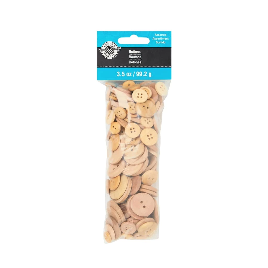 Cheapest ๐ Light Brown Wooden Buttons By Loops By Loops & Threads® โค๏ธ