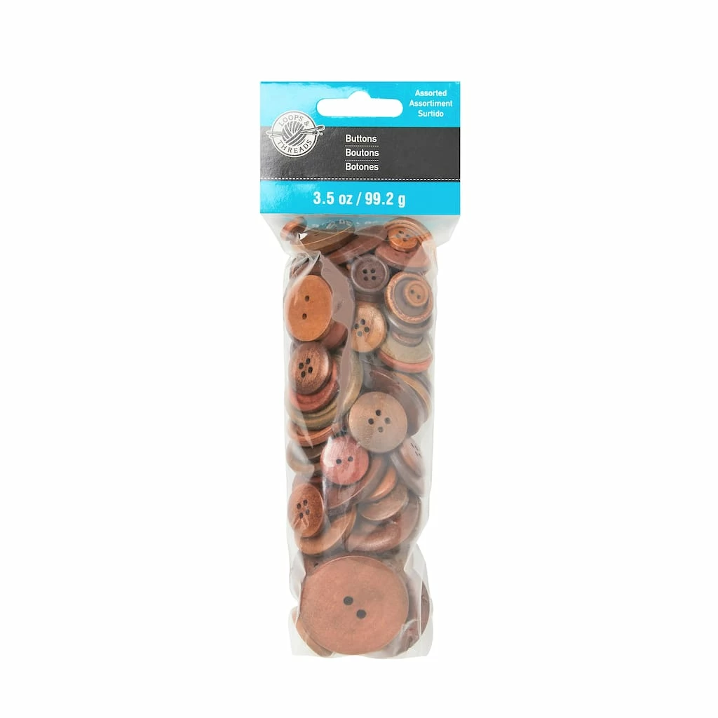 Best deal 💯 Brown Wooden Buttons By Loops & Threads® ✨