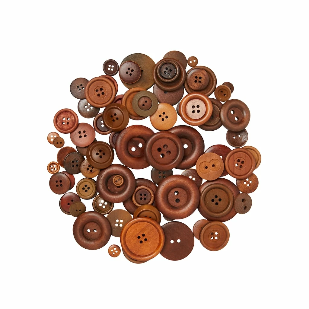 Best deal 💯 Brown Wooden Buttons By Loops & Threads® ✨ - Image 3