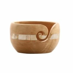 Cheap ⭐ Mango Wood Yarn Bowl with 🌟 Mother of Pearl by Loops & Threads™ ✔️