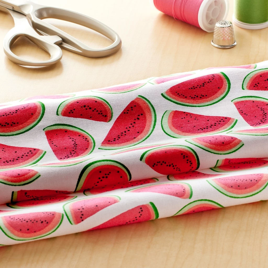 Outlet π Watermelon Cotton Fabric by Loops & Threads™ π - Image 2