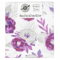 Discount ❤️ Purple & Gray Floral Cotton Fabric by Loops & Threads™ 😀