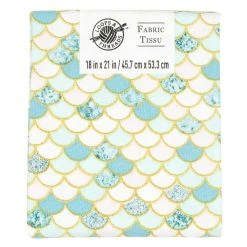 New 🤩 Blue & White Scales Cotton Fabric by Loops & Threads™ 👏