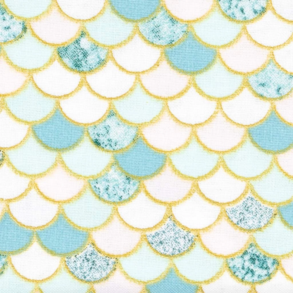 New π€© Blue & White Scales Cotton Fabric by Loops & Threads™ π - Image 4