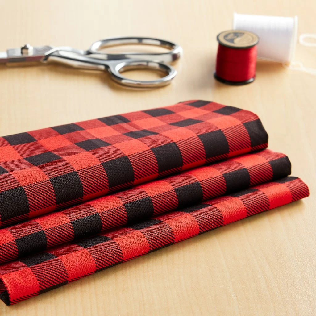 Best reviews of π₯ Red & Black Buffalo Plaid Cotton Fabric by Loops & Threads™ π - Image 2