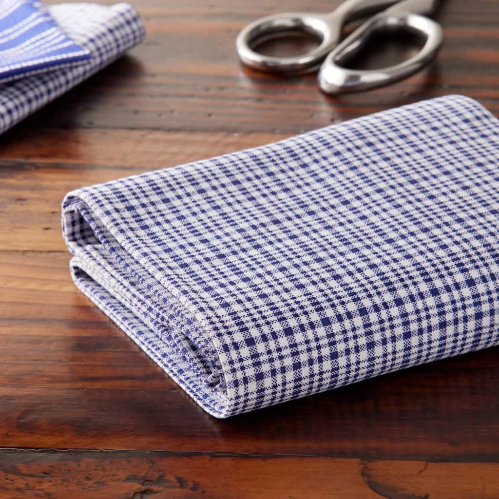 Wholesale 🤩 Navy & White Plaid Cotton Fabric Bundle by Loops & Threads™ 💯 - Image 2