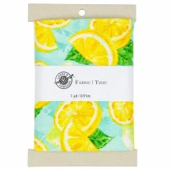 Budget 🌟 Blue & Yellow Lemon Cotton Fabric Bundle by Loops & Threads™ ✔️