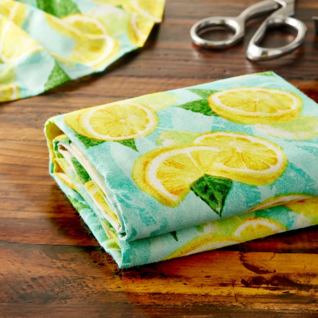 Budget π Blue & Yellow Lemon Cotton Fabric Bundle by Loops & Threads™ βοΈ - Image 2