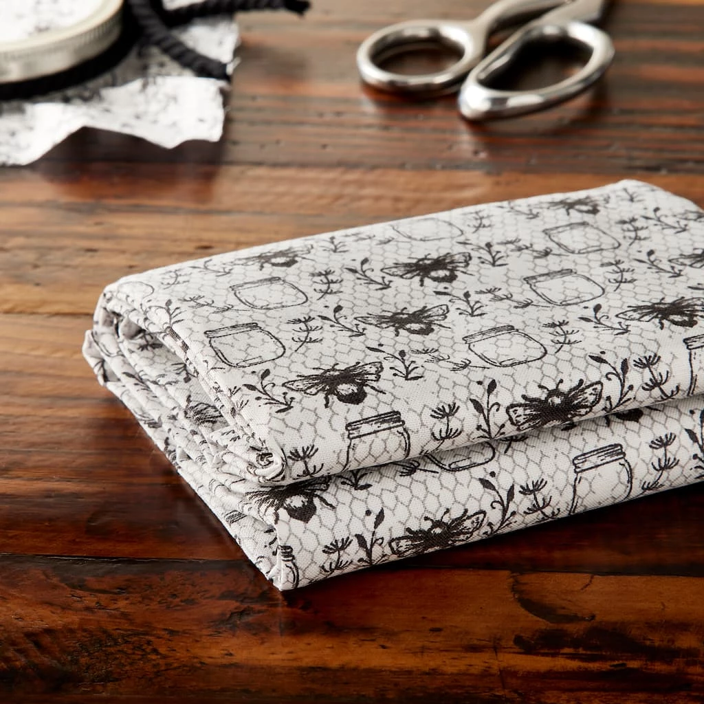 Discount ❤️ Black & White Bees Cotton Fabric Bundle by Loops & Threads™ 🔥 - Image 2