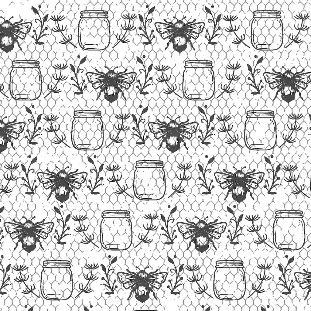 Discount ❤️ Black & White Bees Cotton Fabric Bundle by Loops & Threads™ 🔥 - Image 4