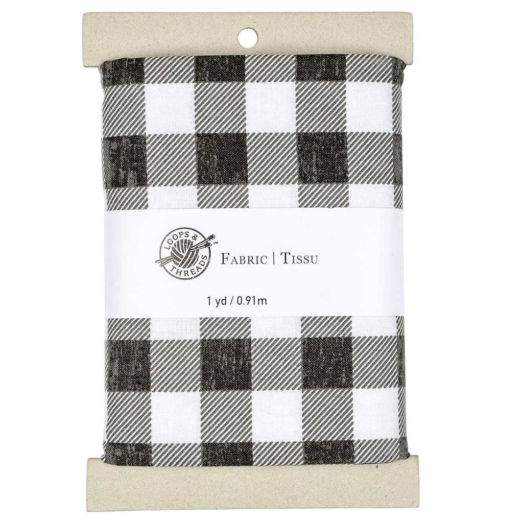 Best Sale π Black & White Buffalo Check Cotton Fabric by Loops & Threads™ β