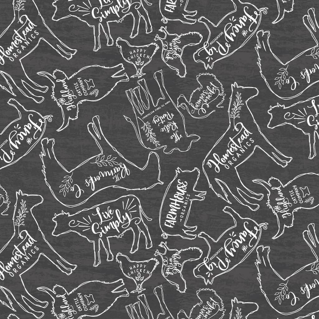 Best Sale ✔️ Black & White Farmhouse Cotton Fabric Bundle by Loops & Threads™ ⭐ - Image 3