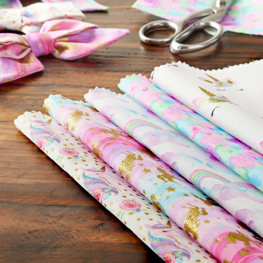 New 🤩 Unicorn Cotton Fabric Squares by Loops & Threads™ ❤️ - Image 2