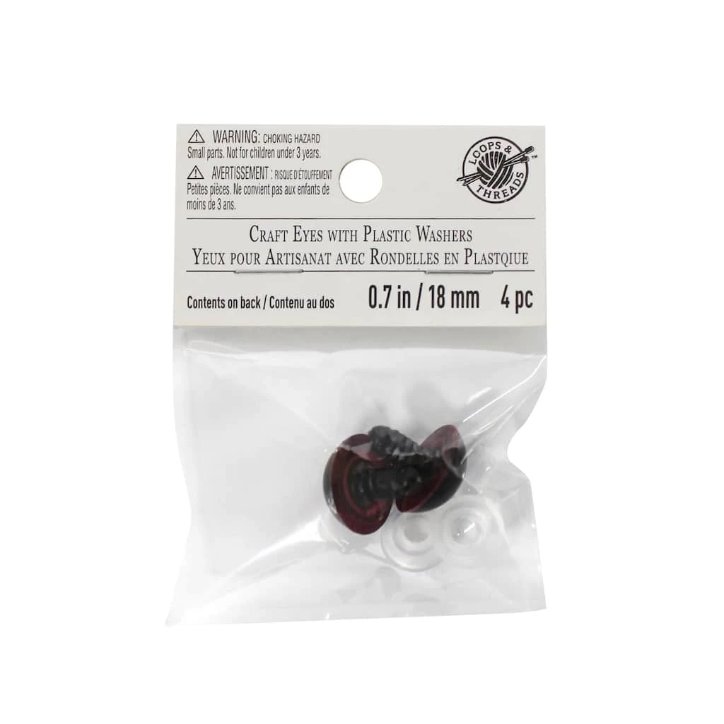 Wholesale ๐ 12 Pack: 18mm Craft Eyes with Plastic Washers by Loops & Threads™ ๐ - Image 3