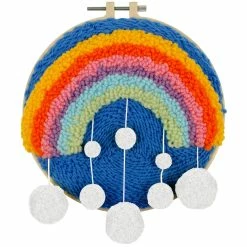 Deals 🥰 Rainbow & Pom-Pom Punch Needle Kit by Loops & Threads® ✨