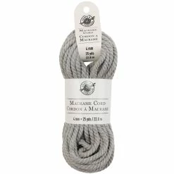 Hot Sale 😀 Charcoal Macramé Cotton Cord by Loops & Threads®, 75ft. ✨