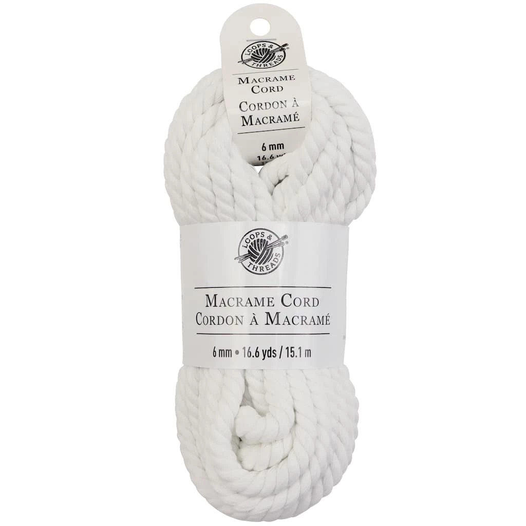 New ⌛ Macramé Cotton Cord by Loops & Threads®, 50ft. ❤️