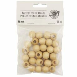 Buy π 12 Packs: 28 ct. (336 total) Natural Wood Round Beads, 16mm by Loops & Threads® π
