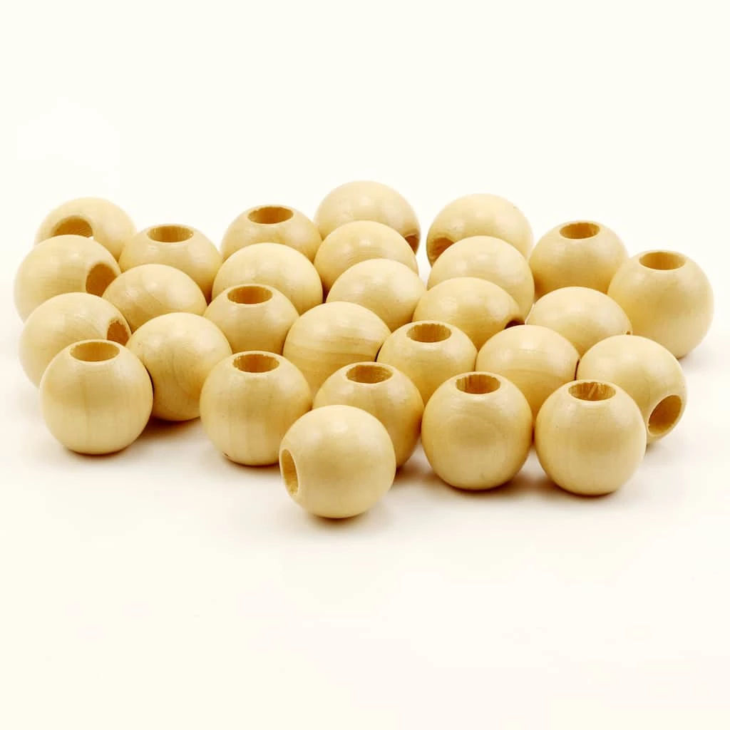 Buy ๐ 12 Packs: 28 ct. (336 total) Natural Wood Round Beads, 16mm by Loops & Threads® ๐ - Image 3