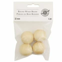 New 👍 Natural Wood Round Beads by Loops & Threads®, 32mm 😉