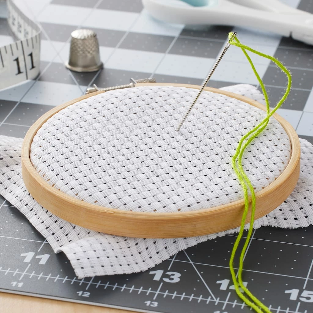 Flash Sale π White Herta Cross Stitch Fabric by Loops & Threads®, 15" x 18" π - Image 2