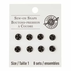 Discount ⌛ 12 Packs: 8 ct. (96 total) Black Sew-On Snaps by Loops & Threads™ ❤️