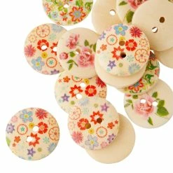 Coupon 🔥 12 Packs: 18 ct. (216 total) Flower Print Buttons by Loops & Threads® ⌛