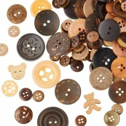 Best Sale 😉 12 Pack: Wooden & Coconut Buttons Set by Loops & Threads® ✔️